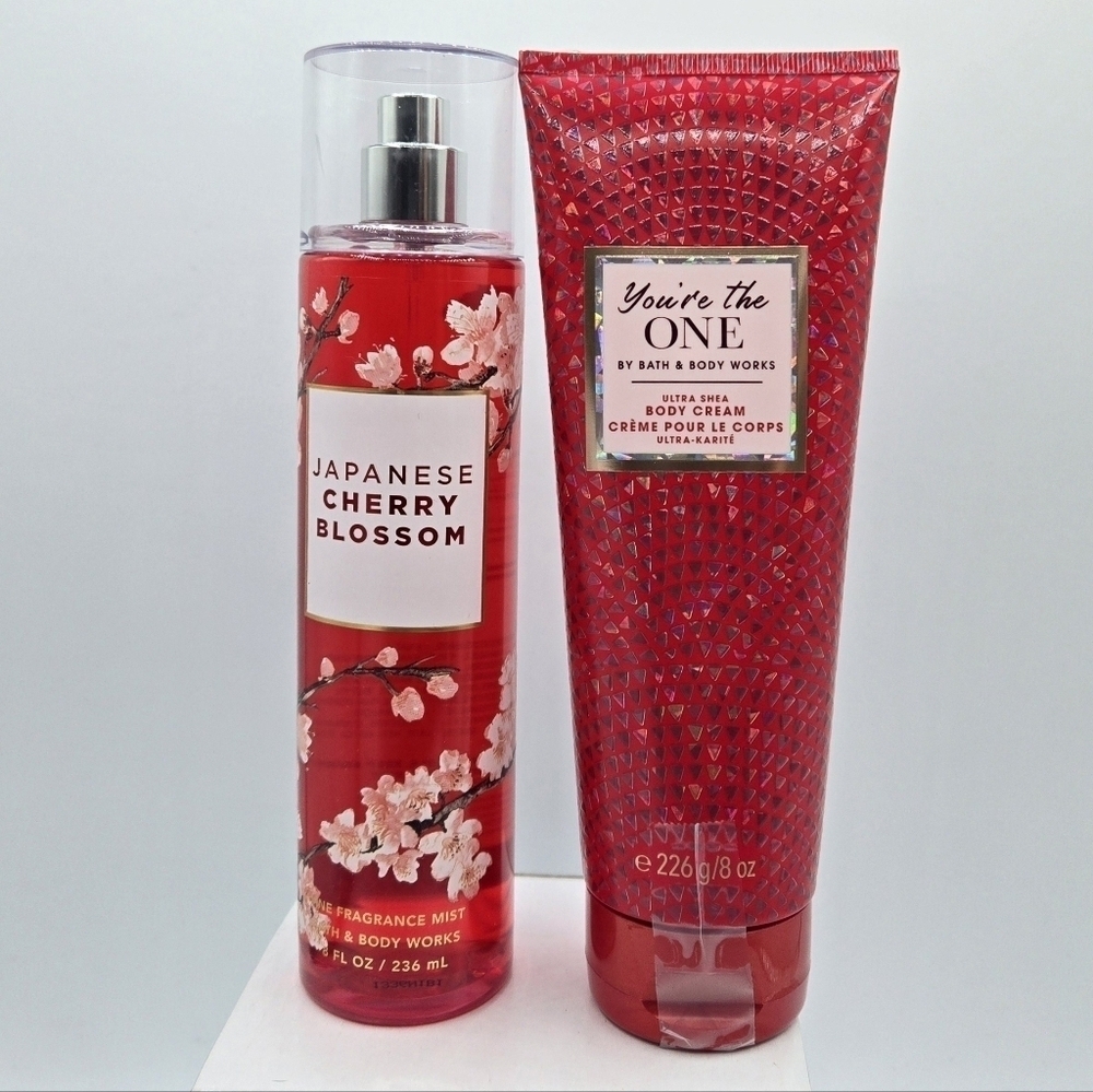 Bath & Body Works Japanese Cherry Blossom FFM & You're the one Body Cream Bundle